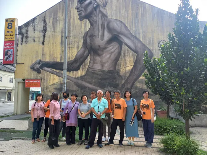 Port Klang Mural Wall Art (The Workman with a Hard Hat) by Judith de Leeuw Picture 1