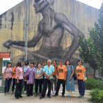 Port Klang Mural Wall Art (The Workman with a Hard Hat) by Judith de Leeuw