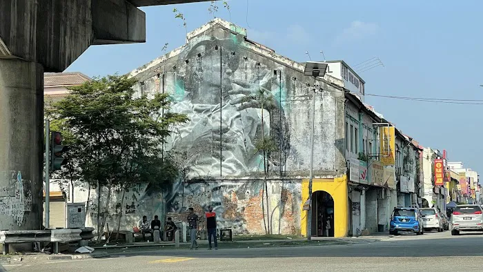 Port Klang Mural Wall Art (The Workman with a Hard Hat) by Judith de Leeuw Picture 3