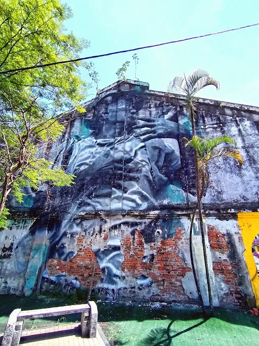 Port Klang Mural Wall Art (The Workman with a Hard Hat) by Judith de Leeuw Picture 10