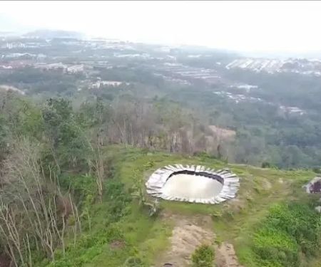 Hilltop fish pond