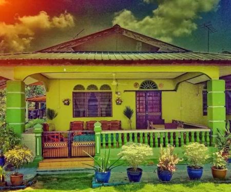 Rumah hijau rumput karpet