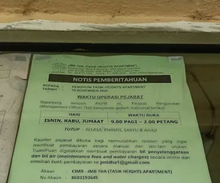 Pejabat Pengurusan JMB Tasik Heights Apartment