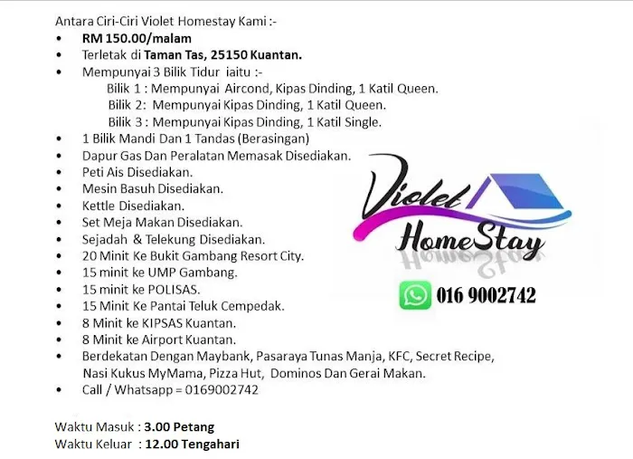Violet Homestay Taman Tas Kuantan Picture 5